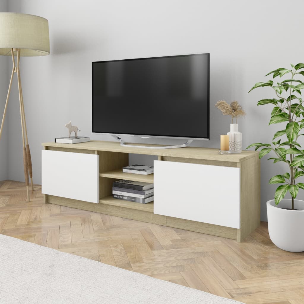 TV Cabinet White 47.2"x11.8"x13.9" Chipboard