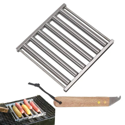 BBQ Hot Dog Griller Hot Dog Cook Rack Non-stick Hot Dog Cooking Tools