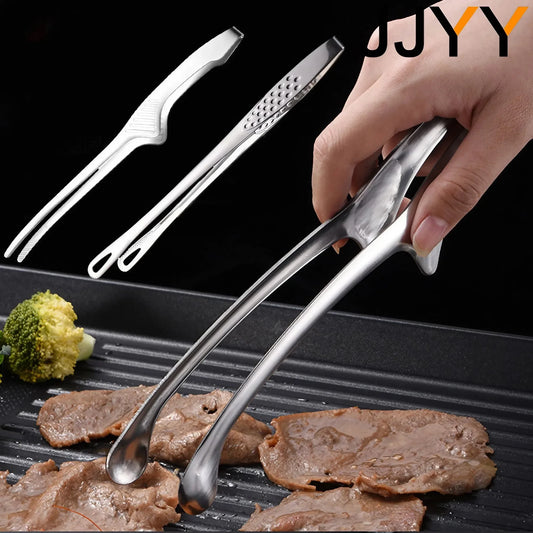 JJYY 304 Stainless Steel Food Tongs Long Handle Non-Slip Barbecue