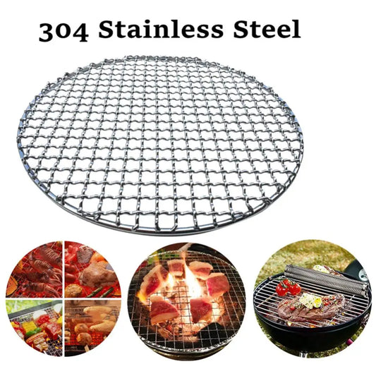 15-38cm Stainless Steel Round BBQ Net Grill Roast Mesh Net Barbecue